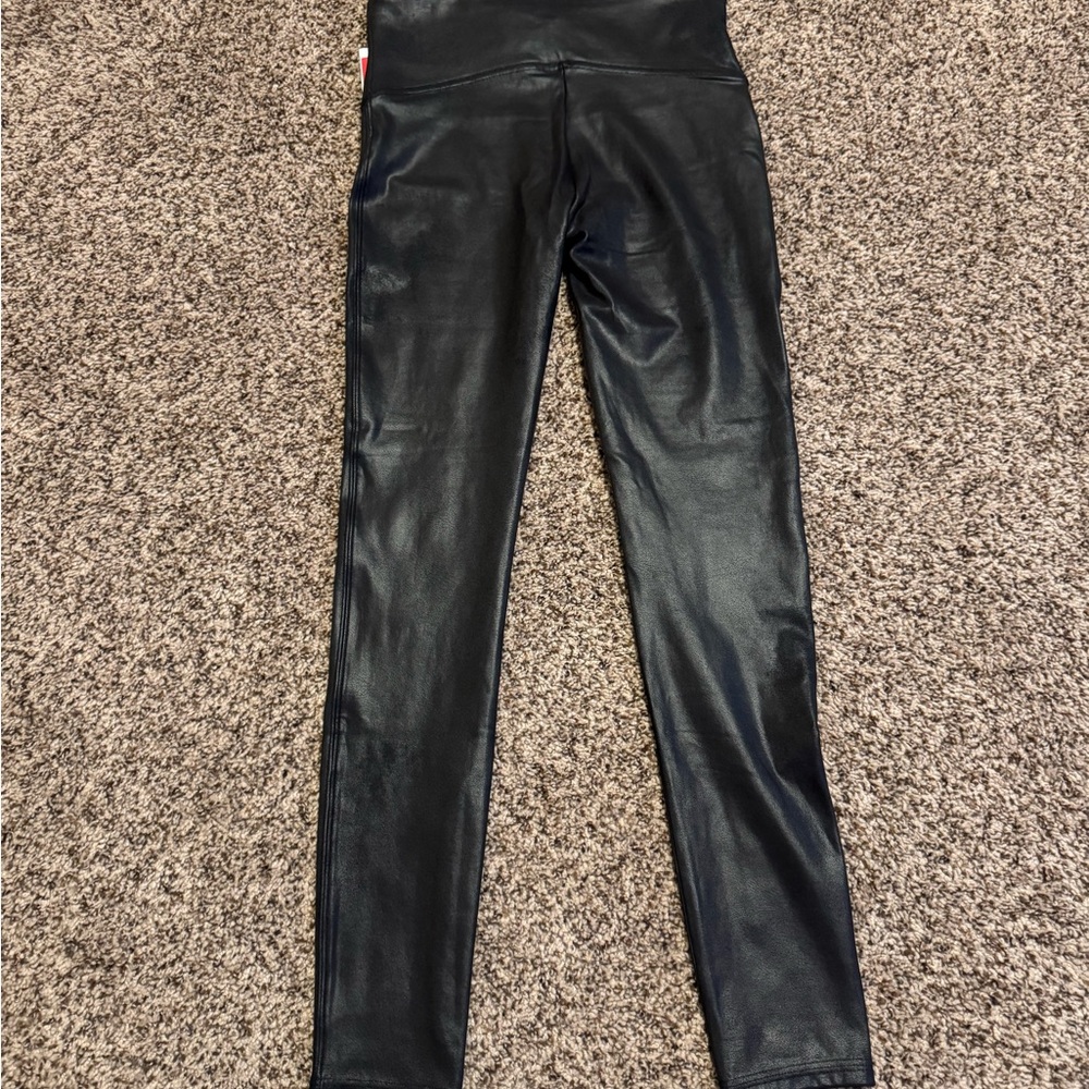 SPANX Black Faux Leather Leggings